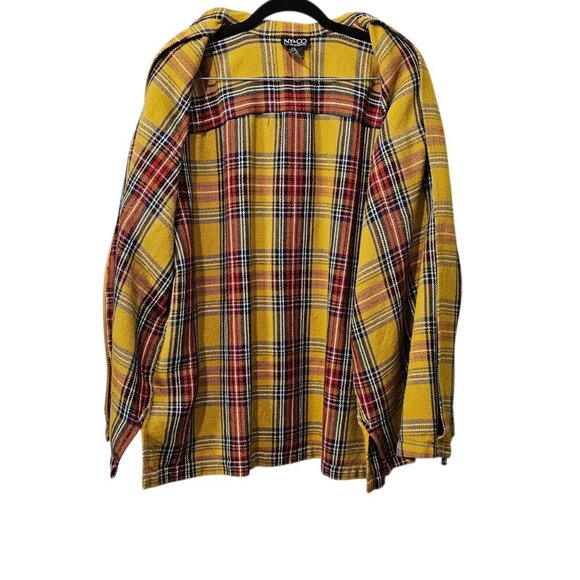 New York & CO Plaid Full Front Zip Long Sleeve Shacket Shirt - Picture 4 of 6